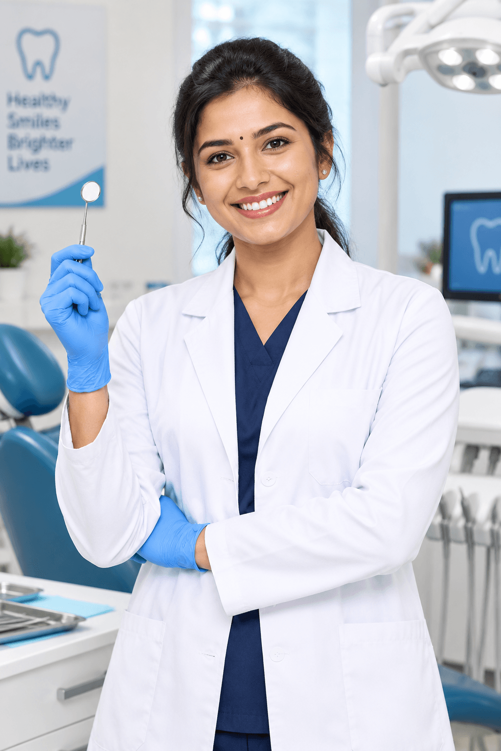 Friendly dentist ready for an appointment